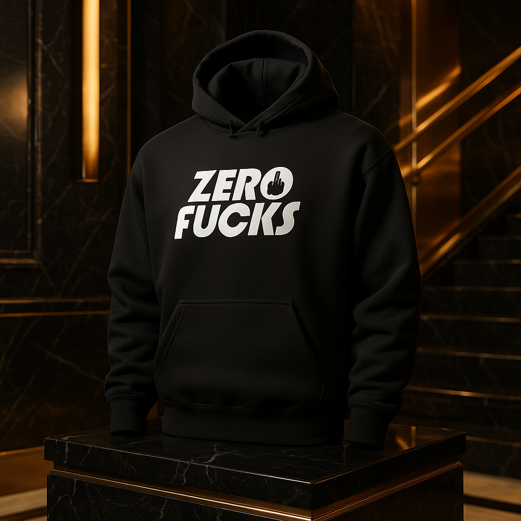 Zero Fucks Everyday Hoodie – White Stitch