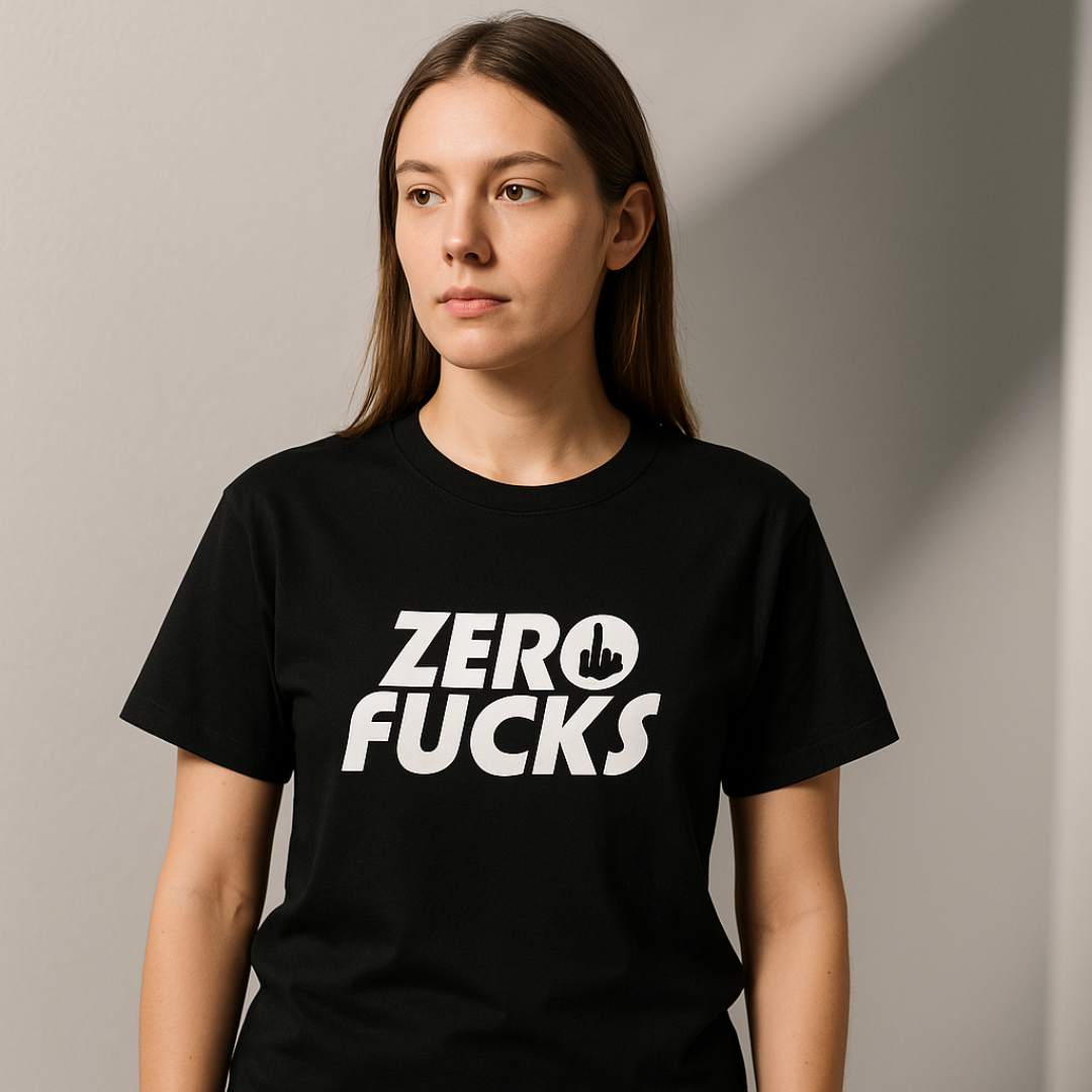 Zero Fucks x Champion Tee – White Hit