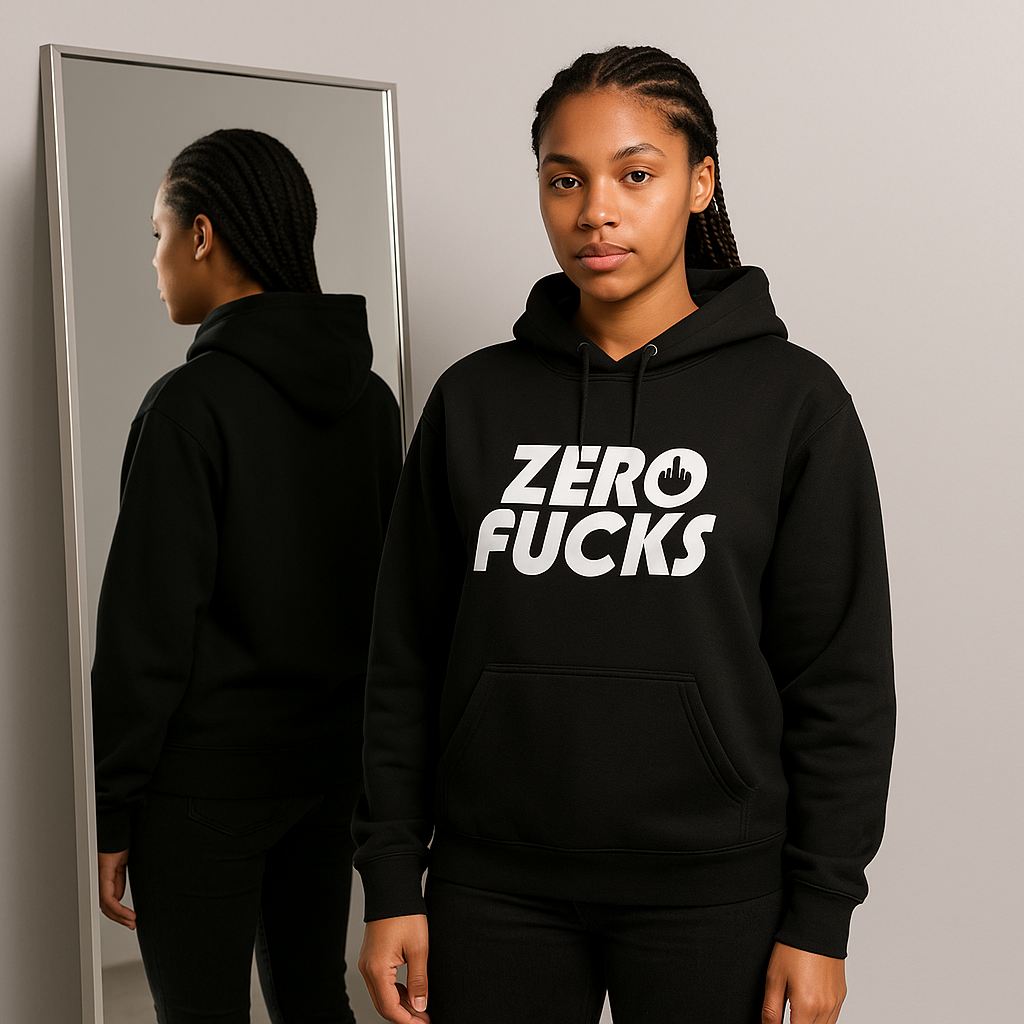 Zero Fucks Everyday Hoodie – White Stitch