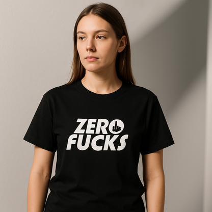 Zero Fucks x Champion Tee – White Hit